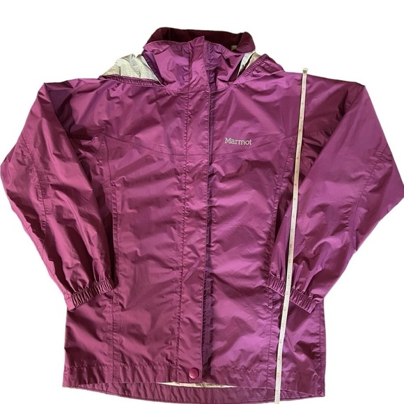 MARMOT GIRLS PURPLE HOODED WINDBREAKER SIZE MEDIUM - Picture 10 of 13